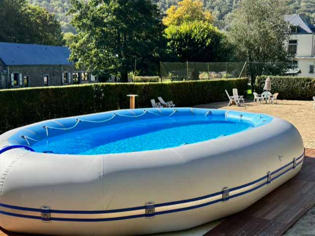 swimming pool cottage on the banks of the Meuse Ardennes